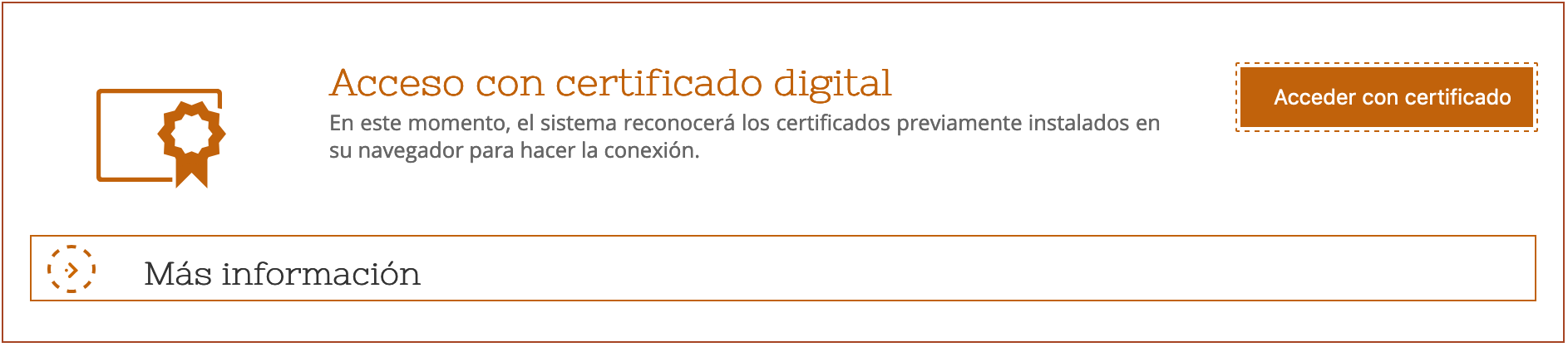 Access with your digital certificacte